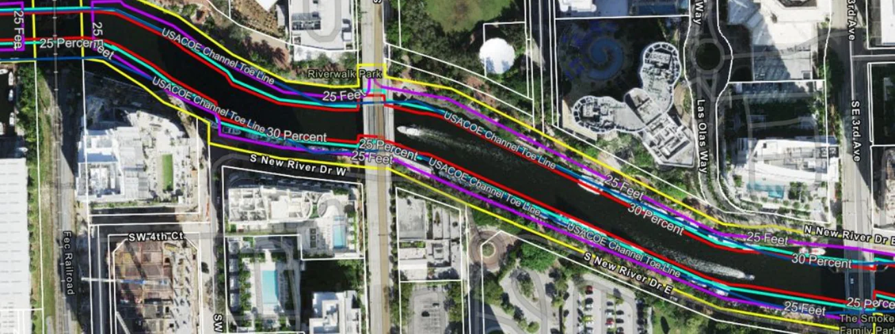 Open navigation channel — unobstructed USACOE corridor